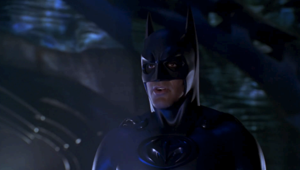 George Clooney nei panni di Batman in Batman & Robin (1997).